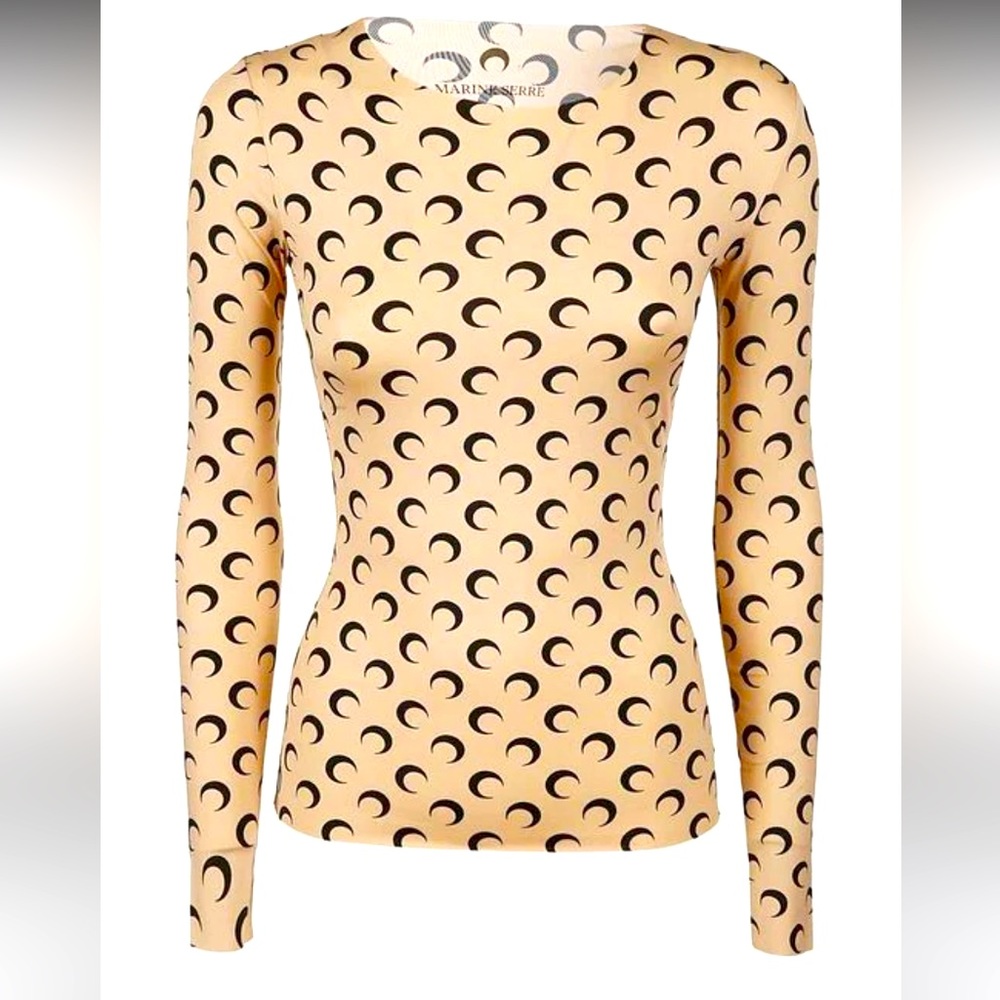 Marine Serre Half Moon Printed Long Sleeve Top